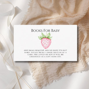 Strawberry Books For Baby Shower  Enclosure Card