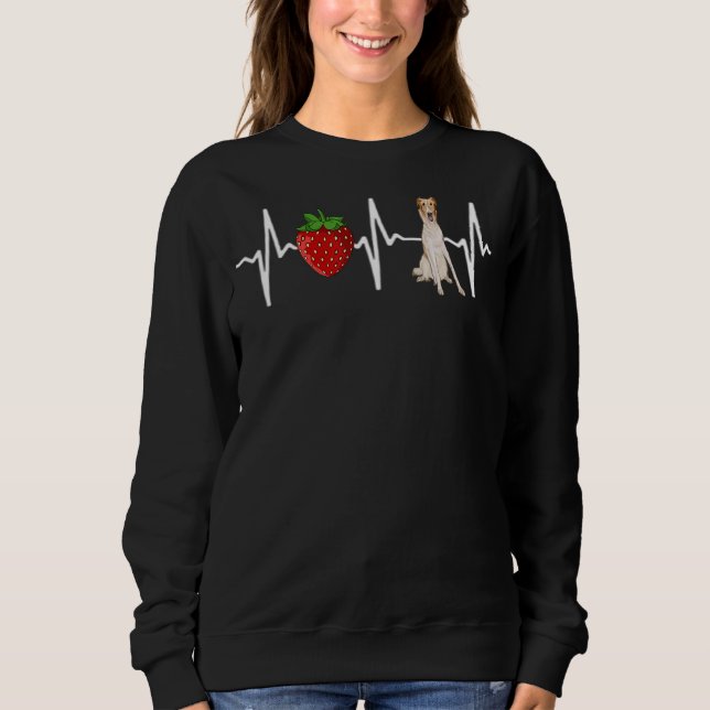 Strawberry Borzoi Heartbeat Dog Sweatshirt (Front)