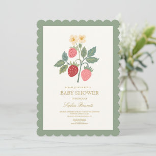 Strawberry Bouquet Blossom Baby Shower  Invitation
