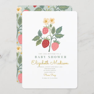 Strawberry Bouquet Blossom Baby Shower  Invitation