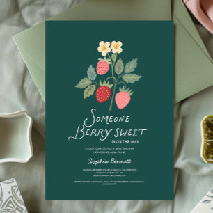 Strawberry Bouquet Blossom Baby Shower  Invitation