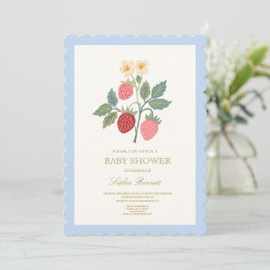 Strawberry Bouquet Blossom Baby Shower  Invitation