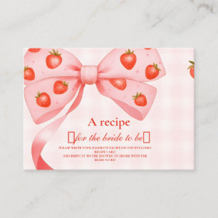 Strawberry Bow Bridal Shower Enclosure Card