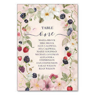 Strawberry Bow Bridal Shower Table Number