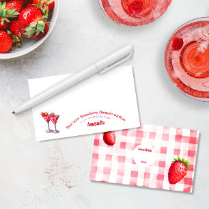 Strawberry Bride-to-be Bachelorette Party Cocktail Advice Card