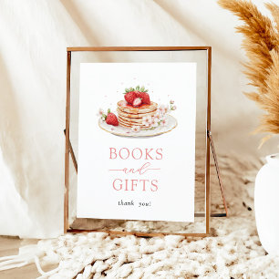 Strawberry Brunch Baby Shower Books and Gifts Sign
