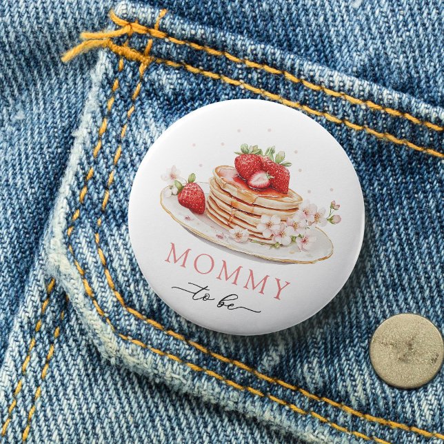 Strawberry Brunch Baby Shower Mummy To Be Button (Creator Uploaded)
