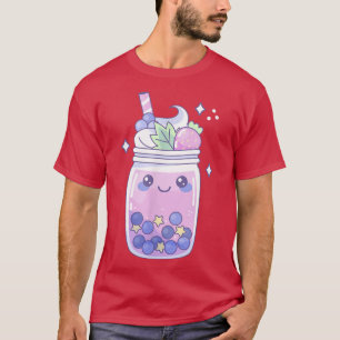 Strawberry Bubble Milk Tea Boba Cute Kawaii Aesthe T-Shirt