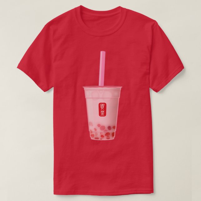 Strawberry Bubble Tea 3 T-Shirt (Design Front)