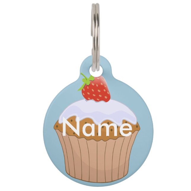 Strawberry Bun Pet Tag (Front)