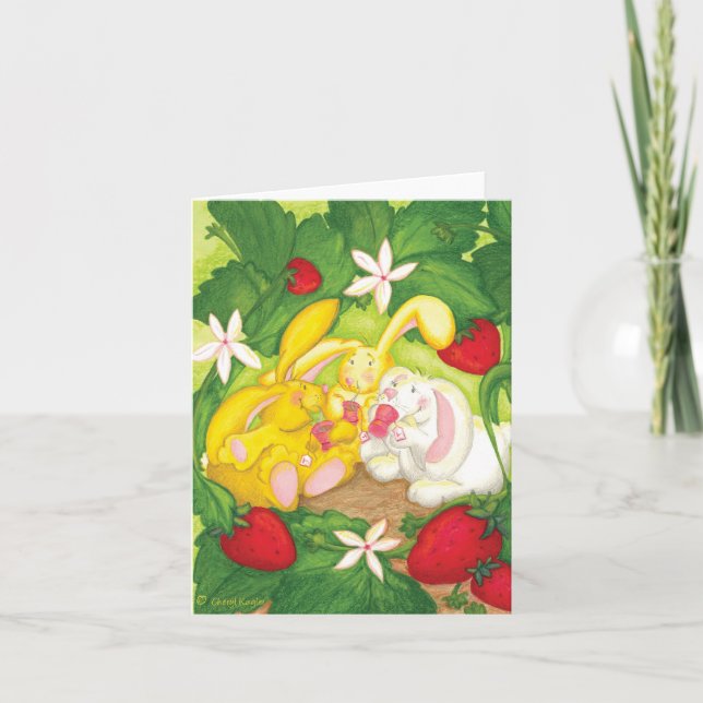 Strawberry Bunny Tea / Notecard (Front)