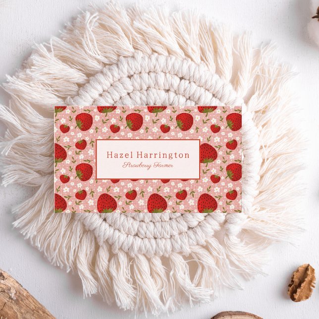 Strawberry Business Card Customisable Cute (Creator Uploaded)