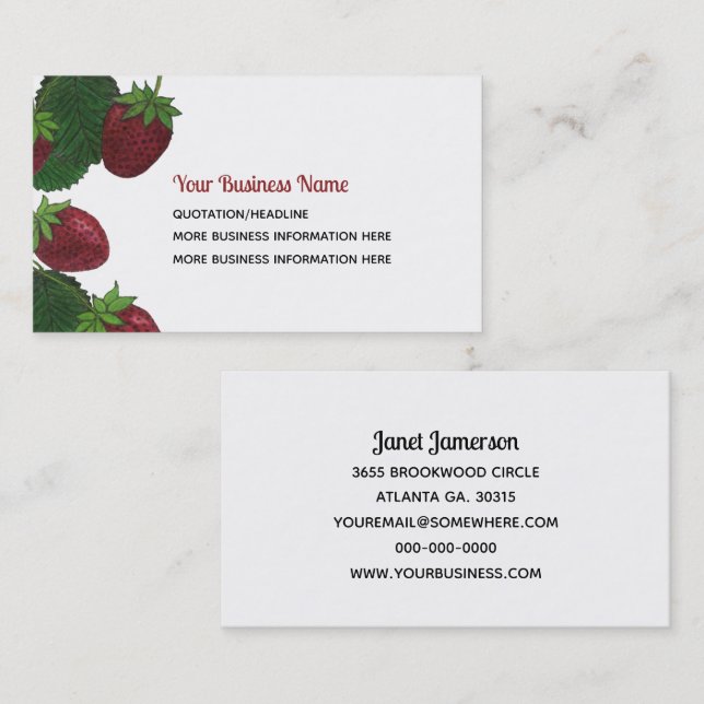 Strawberry Business Cards (Front/Back)