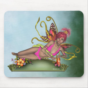 Strawberry Butterfly Fairy Mousepad