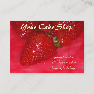 strawberry cake business card