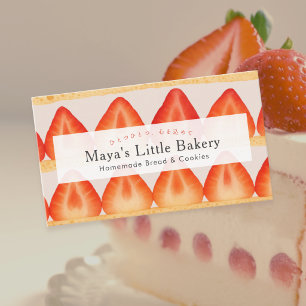 Strawberry Cake Layer Pastry Chef Business Card