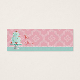 Strawberry Cake Skinny Gift Tag