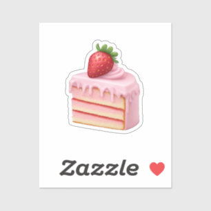 Strawberry Cake Slice Emoji – Sweet Dessert Art