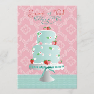 Strawberry Cake Thank You Card