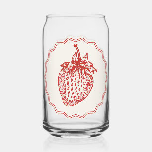 Strawberry Can Glass