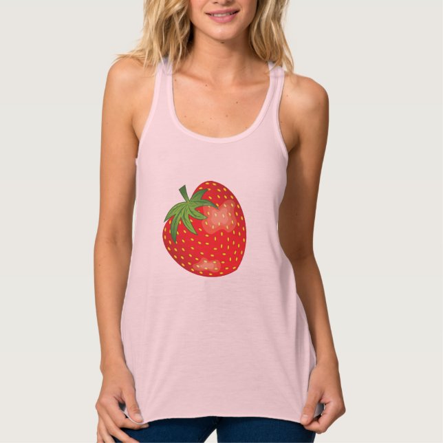 Strawberry Cartoon Drawing Singlet (Front)