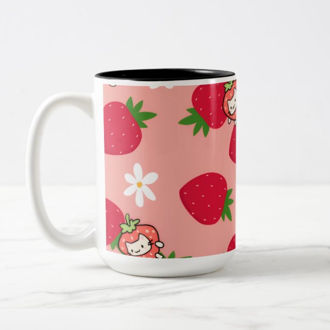 strawberry cat mug (Left)