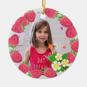 Strawberry ceramic tree decoration