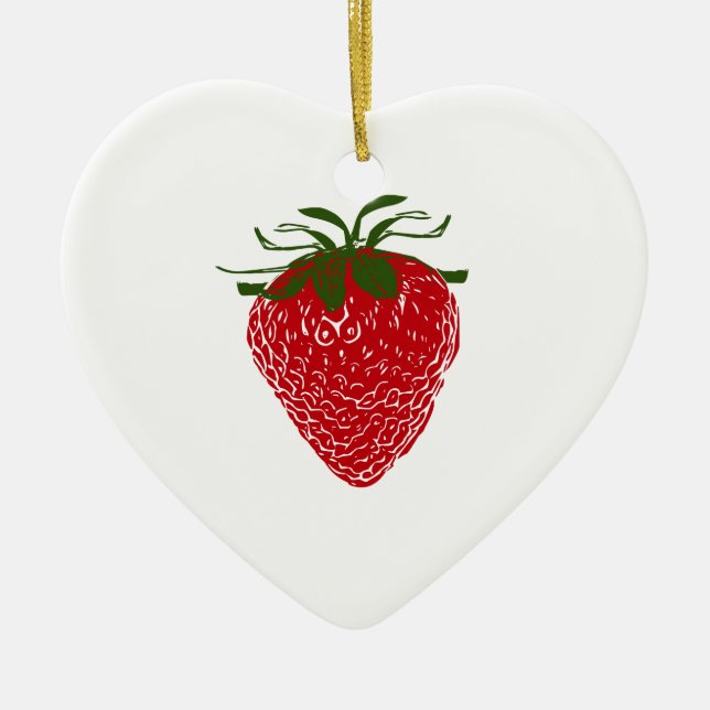 Strawberry: Ceramic Tree Decoration (Front)