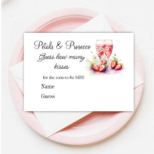 Strawberry Champagne Bridal Shower Wedding Game Enclosure Card