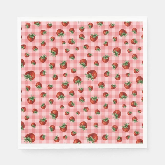 Strawberry Check  Napkin (Front)