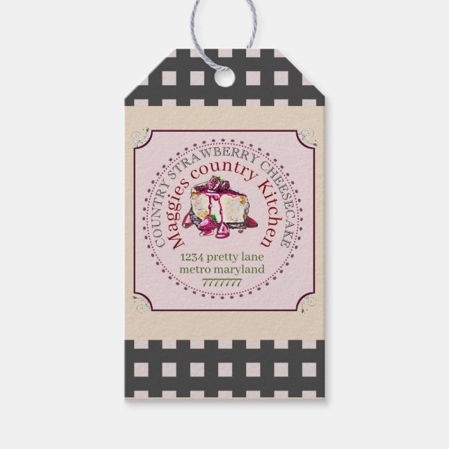 strawberry cheese cake  gift tags (Front)
