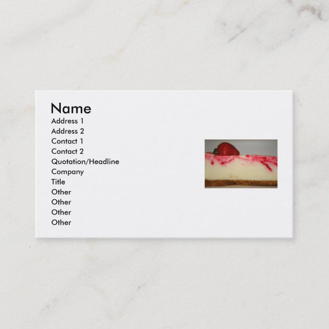 Strawberry Cheesecake Business Card (Front)