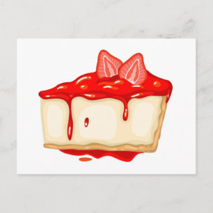 Strawberry Cheesecake delicious cake Postcard