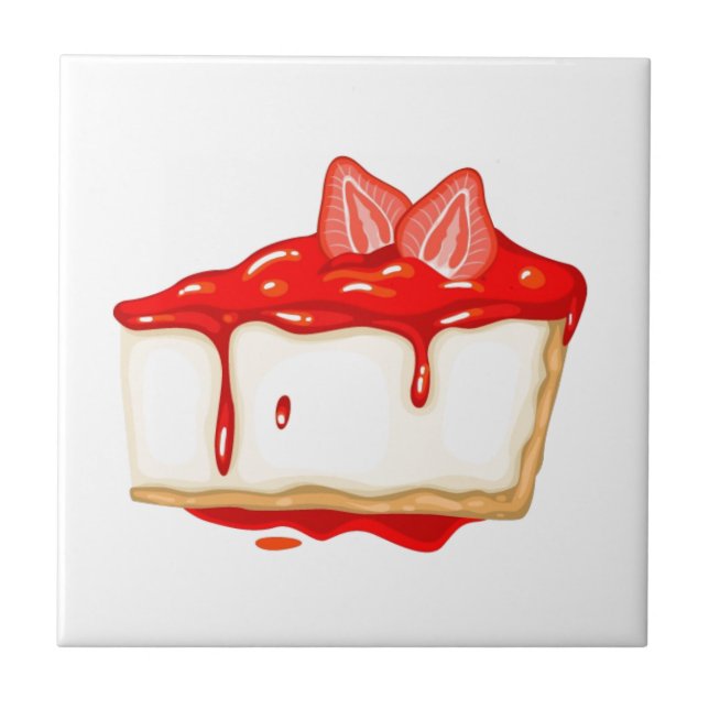 Strawberry Cheesecake delicious cake Tile (Front)