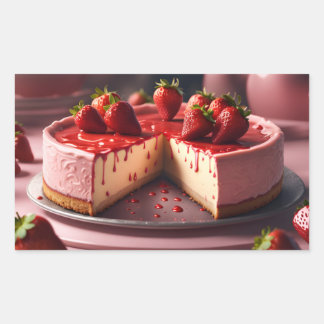 Strawberry Cheesecake Rectangular Sticker