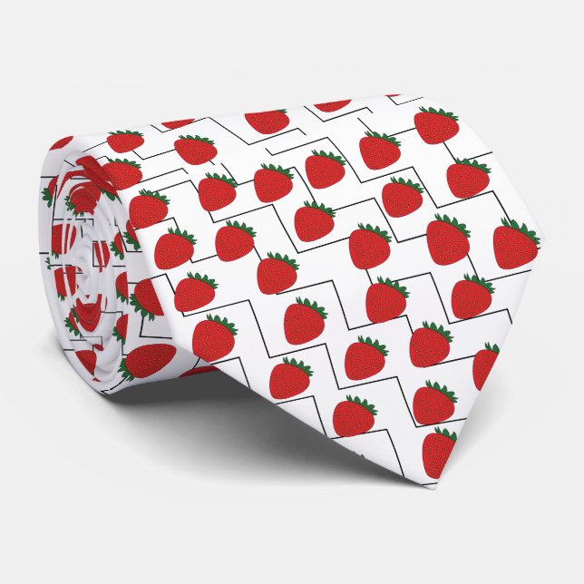 Strawberry Chevron Stripes Tie (Rolled)
