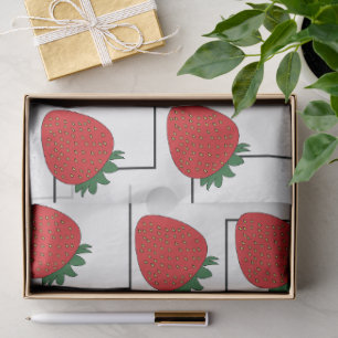 Strawberry Chevron Stripes Tissue Paper