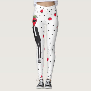 Strawberry Chic – Quirky Fashion Leggings Add a pl