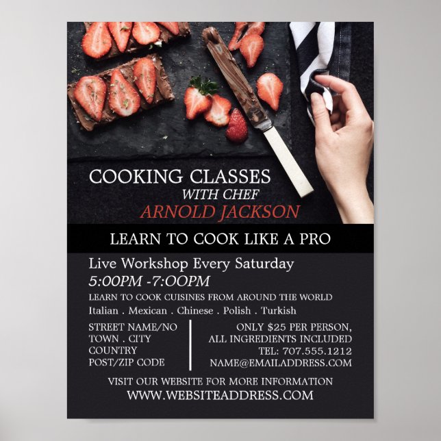 Strawberry Chocolate, Cooking Classes Advertising Poster (Front)