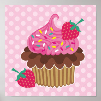 Strawberry & Chocolate Cupcake Canvas Print
