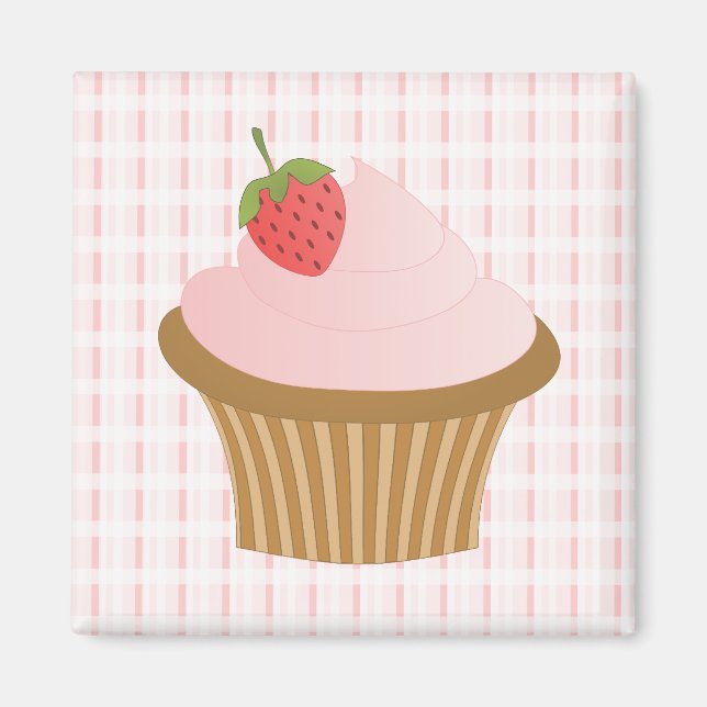 Strawberry Chocolate Cupcake Magnet (Front)