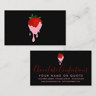 strawberry chocolate strawberry business card