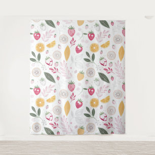 Strawberry Citrus Botanical Wall Tapestry