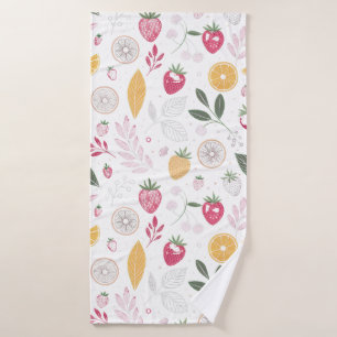 Strawberry Citrus Breeze – Botanical Towel Design