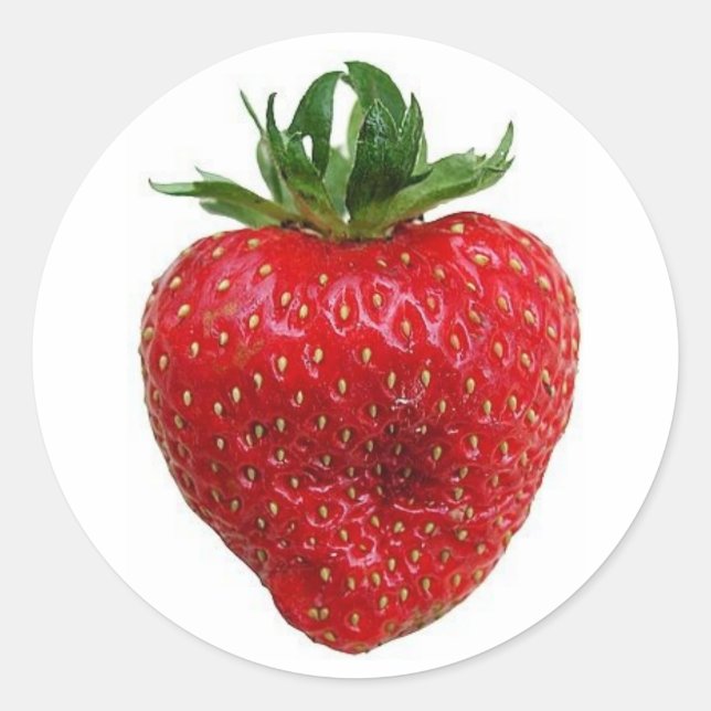 Strawberry Classic Round Sticker (Front)