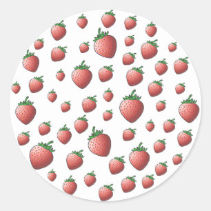 Strawberry Classic Round Sticker