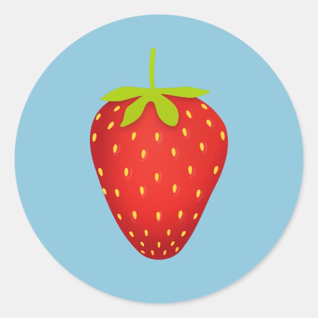 Strawberry Classic Round Sticker (Front)