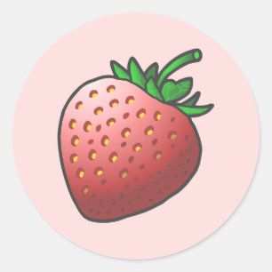 Strawberry Classic Round Sticker