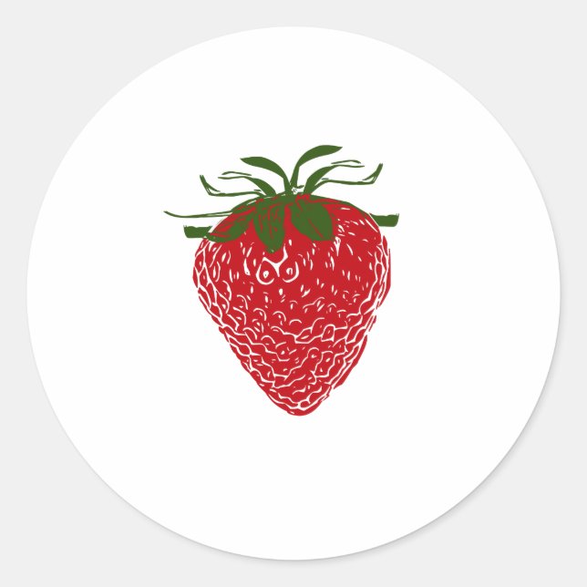 Strawberry: Classic Round Sticker (Front)