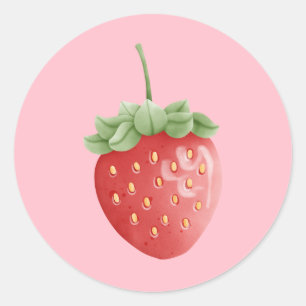Strawberry Classic Round Sticker
